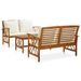 Salon de jardin 3 pcs avec coussins Bois d'acacia solide 9 - Photo n°1