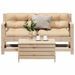 Salon de jardin 3 pcs avec coussins Bois de pin massif - Photo n°1