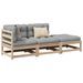 Salon de jardin 3 pcs avec coussins bois de pin massif - Photo n°1