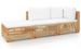 Salon de jardin 3 pcs avec coussins Bois de teck solide - Photo n°1