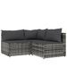 Salon de jardin 3 pcs avec coussins Gris Résine tressée - Photo n°1