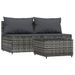 Salon de jardin 3 pcs avec coussins Gris Résine tressée - Photo n°1