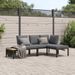 Salon de jardin 3 pcs avec coussins noir aluminium - Photo n°1