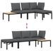 Salon de jardin 3 pcs avec coussins noir aluminium - Photo n°6