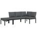 Salon de jardin 3 pcs avec coussins noir aluminium - Photo n°2