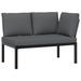 Salon de jardin 3 pcs avec coussins noir aluminium - Photo n°3