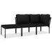 Salon de jardin 3 pcs avec coussins Noir PVC 2 - Photo n°1