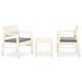 Salon de jardin 3 pcs avec coussins Plastique Blanc - Photo n°1