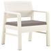 Salon de jardin 3 pcs avec coussins Plastique Blanc - Photo n°3