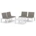 Salon de jardin 3 pcs avec coussins Plastique Blanc 2 - Photo n°1