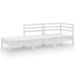 Salon de jardin 3 pcs Blanc Bois de pin massif 5 - Photo n°1
