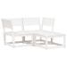 Salon de jardin 3 pcs blanc bois de pin massif - Photo n°1