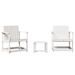 Salon de jardin 3 pcs blanc bois massif de pin - Photo n°2