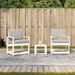 Salon de jardin 3 pcs blanc bois massif de pin - Photo n°3