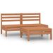 Salon de jardin 3 pcs Bois de pin massif Marron miel 3 - Photo n°1