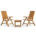 Salon de jardin 3 pcs bois de teck solide - Photo n°1