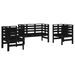 Salon de jardin 3 pcs noir bois massif de pin - Photo n°1