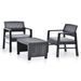 Salon de jardin 3 pcs Plastique Anthracite - Photo n°1