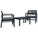 Salon de jardin 3 pcs Plastique Anthracite 2 - Photo n°1