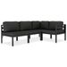Salon de jardin 4 pcs avec coussins Aluminium Anthracite - Photo n°1