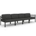 Salon de jardin 4 pcs avec coussins Aluminium Anthracite - Photo n°1