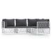 Salon de jardin 4 pcs avec coussins blanc acier - Photo n°1