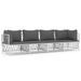 Salon de jardin 4 pcs avec coussins blanc acier - Photo n°1