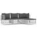 Salon de jardin 4 pcs avec coussins blanc acier - Photo n°1