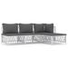 Salon de jardin 4 pcs avec coussins blanc acier - Photo n°1