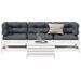 Salon de jardin 4 pcs avec coussins blanc bois de pin massif - Photo n°1