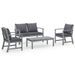 Salon de jardin 4 pcs avec coussins Bois d'acacia solide 15 - Photo n°1
