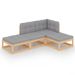Salon de jardin 4 pcs avec coussins Bois de pin massif 22 - Photo n°1