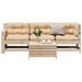 Salon de jardin 4 pcs avec coussins Bois de pin massif - Photo n°1