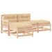 Salon de jardin 4 pcs avec coussins bois massif - Photo n°1