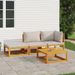 Salon de jardin 4 pcs avec coussins gris clair bois massif - Photo n°1