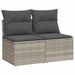 Salon de jardin 4 pcs avec coussins gris clair polyrotin acacia - Photo n°1