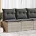 Salon de jardin 4 pcs avec coussins gris clair polyrotin acacia - Photo n°1