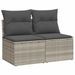 Salon de jardin 4 pcs avec coussins gris clair polyrotin acacia - Photo n°2