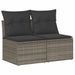 Salon de jardin 4 pcs avec coussins gris clair polyrotin acacia - Photo n°2