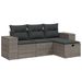 Salon de jardin 4 pcs avec coussins gris résine tressée - Photo n°1