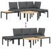 Salon de jardin 4 pcs avec coussins noir aluminium - Photo n°7