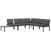 Salon de jardin 4 pcs avec coussins noir aluminium - Photo n°2