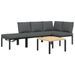 Salon de jardin 4 pcs avec coussins noir aluminium - Photo n°2