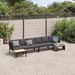 Salon de jardin 4 pcs avec coussins noir aluminium - Photo n°1