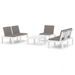 Salon de jardin 4 pcs avec coussins Plastique Blanc 3 - Photo n°1
