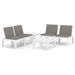 Salon de jardin 4 pcs avec coussins Plastique Blanc 2 - Photo n°1