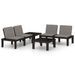 Salon de jardin 4 pcs avec coussins Plastique Gris 3 - Photo n°1