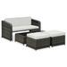 Salon de jardin 4 pcs avec coussins Résine tressée Anthracite - Photo n°1