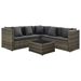 Salon de jardin 4 pcs avec coussins Résine tressée Gris 21 - Photo n°1