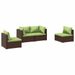 Salon de jardin 4 pcs avec coussins Résine tressée Marron 5 - Photo n°1
